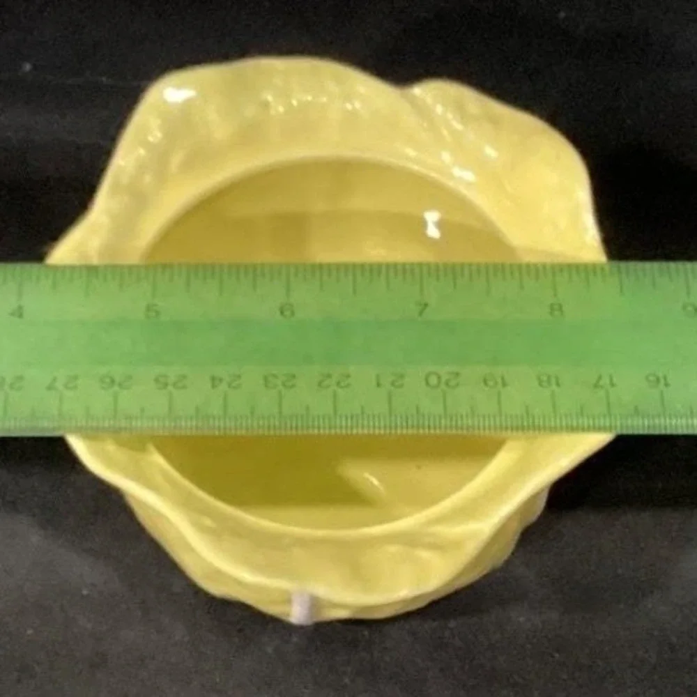 Secla Yellow Cabbage Sugar Bowl & Creamer, Vintage Portugal Majolica Tableware